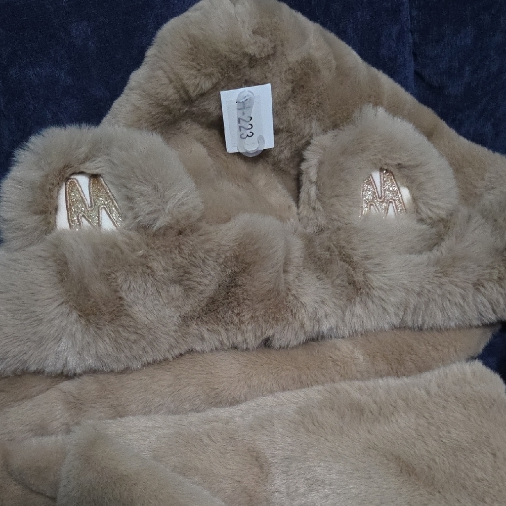 Luxurious Faux Fur Scarf with Monogram